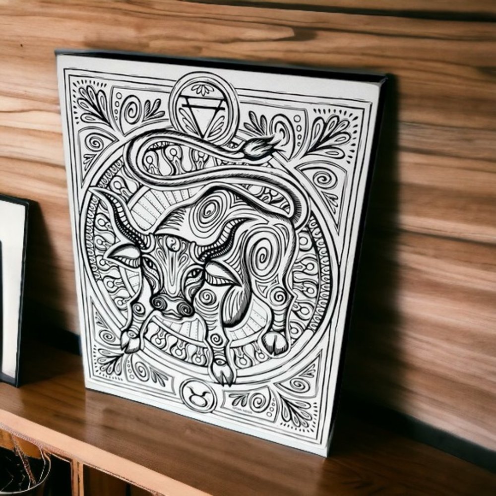 Taurus Wooden Color Book Box Sign by Primitives By Kathy